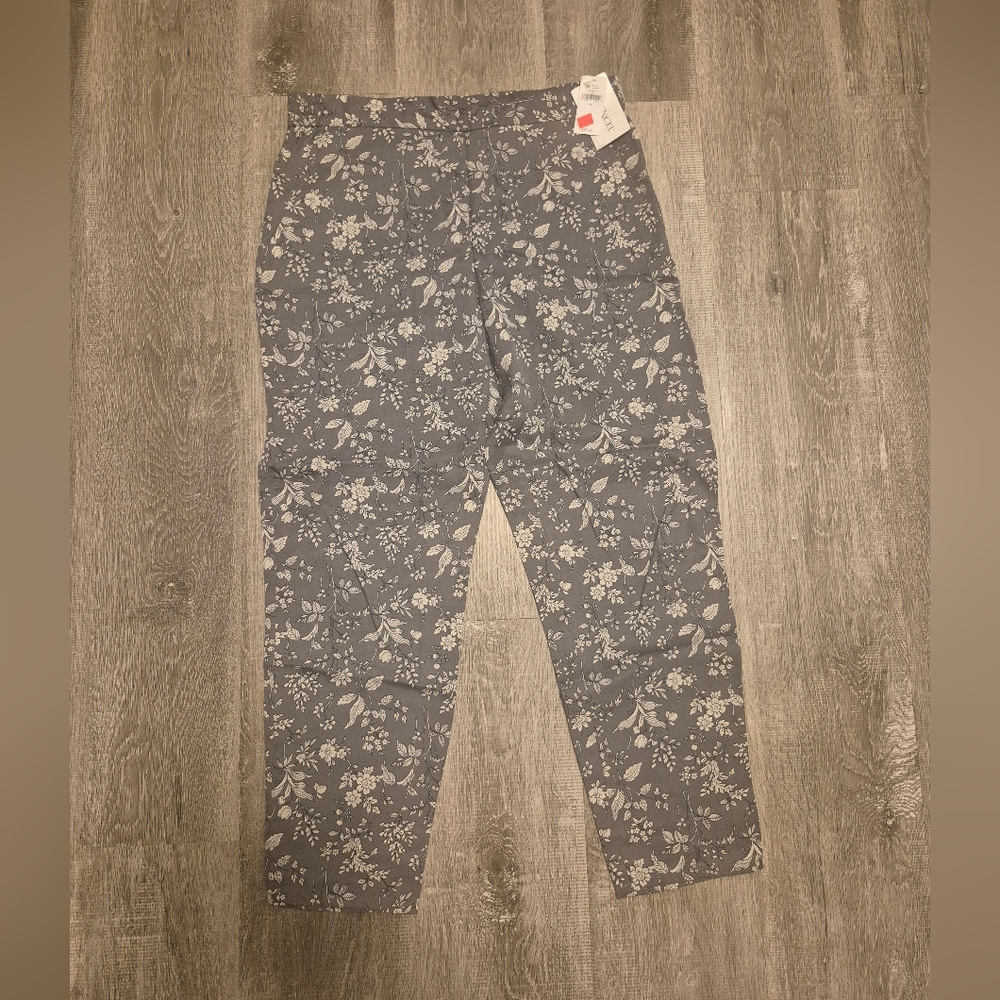 GAP Gray Floral Chinos with Inner Drawstring